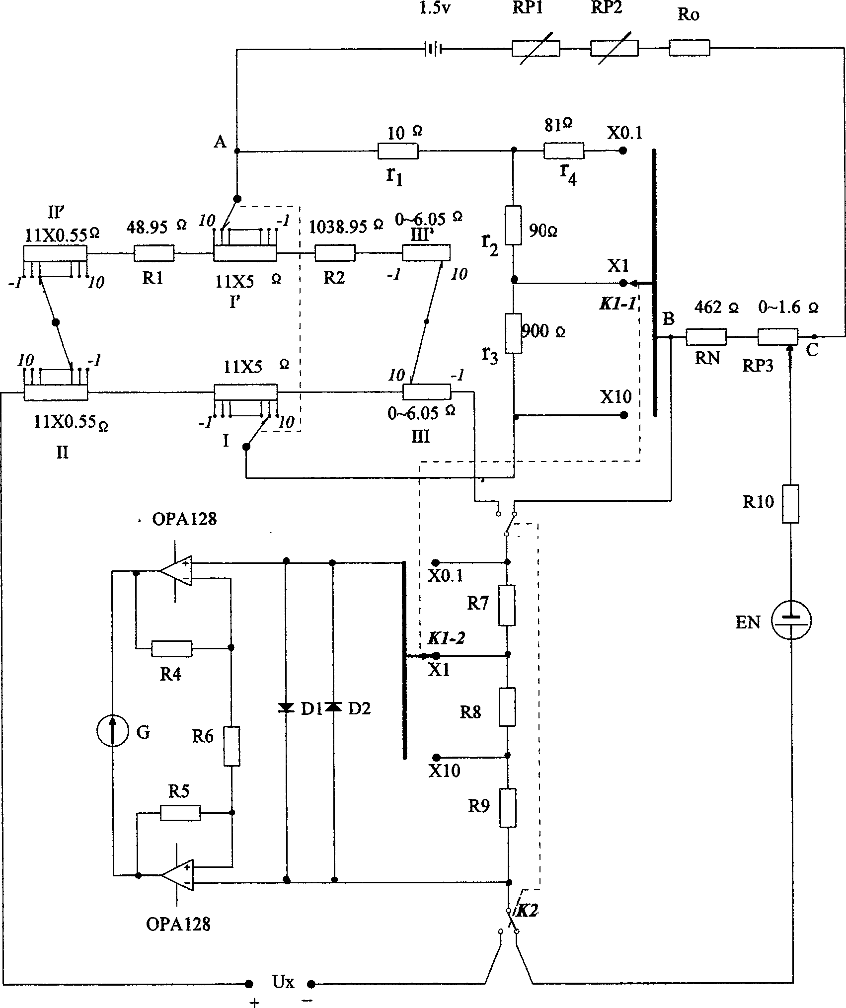 Three range portable potentiometer