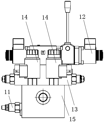 Hydraulic control system for rear matching trailer wheel set of shield machine