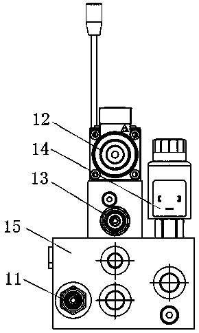 Hydraulic control system for rear matching trailer wheel set of shield machine