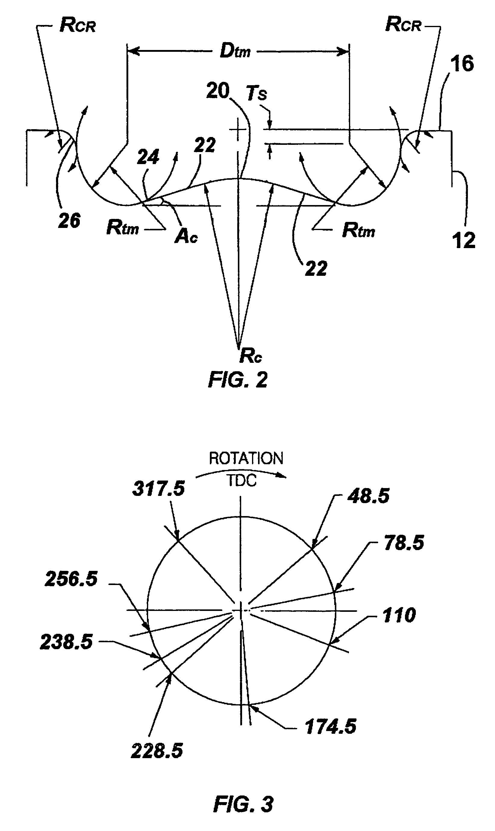 Low emission fuel efficient diesel locomotive engine including a piston having a toroidal surface