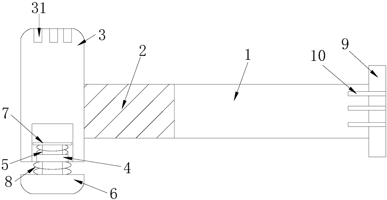 Damping type elastic rubber hammer