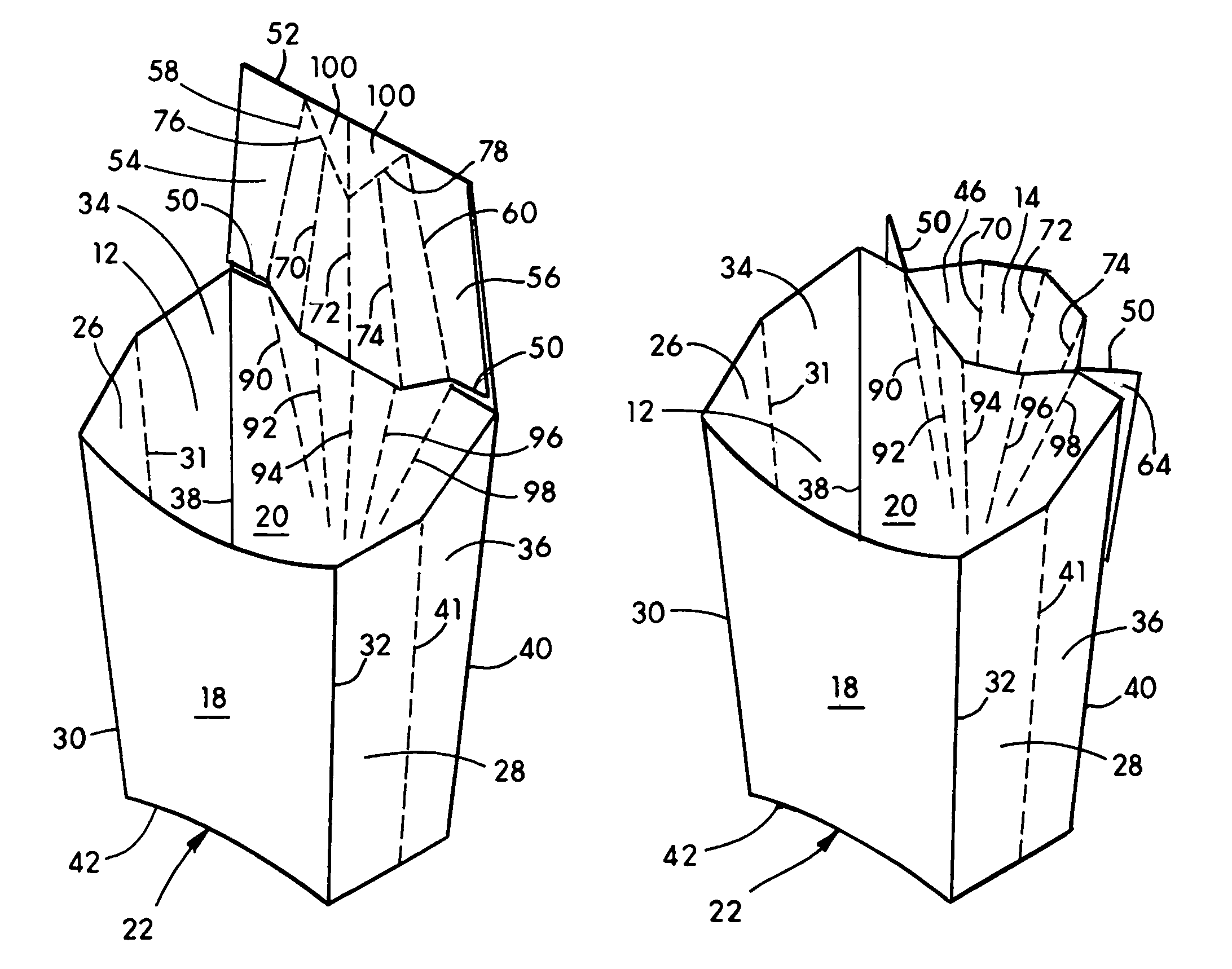 Container with integral compartments