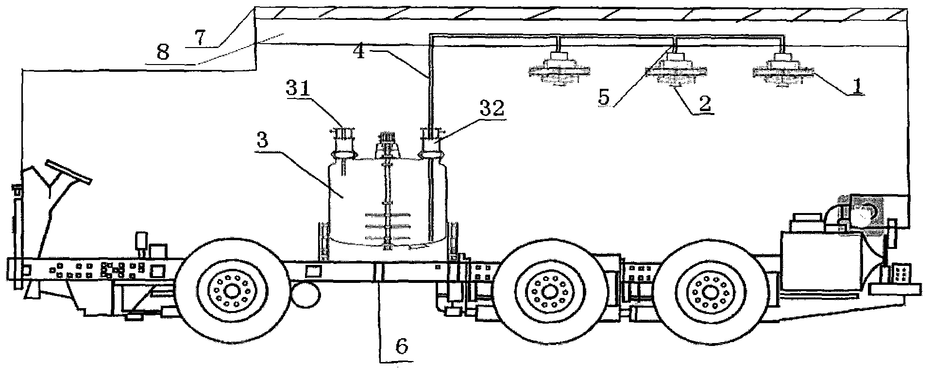 Non-electric full-automatic gas-liquid rotary spraying fire extinguishing device for military communication shelter