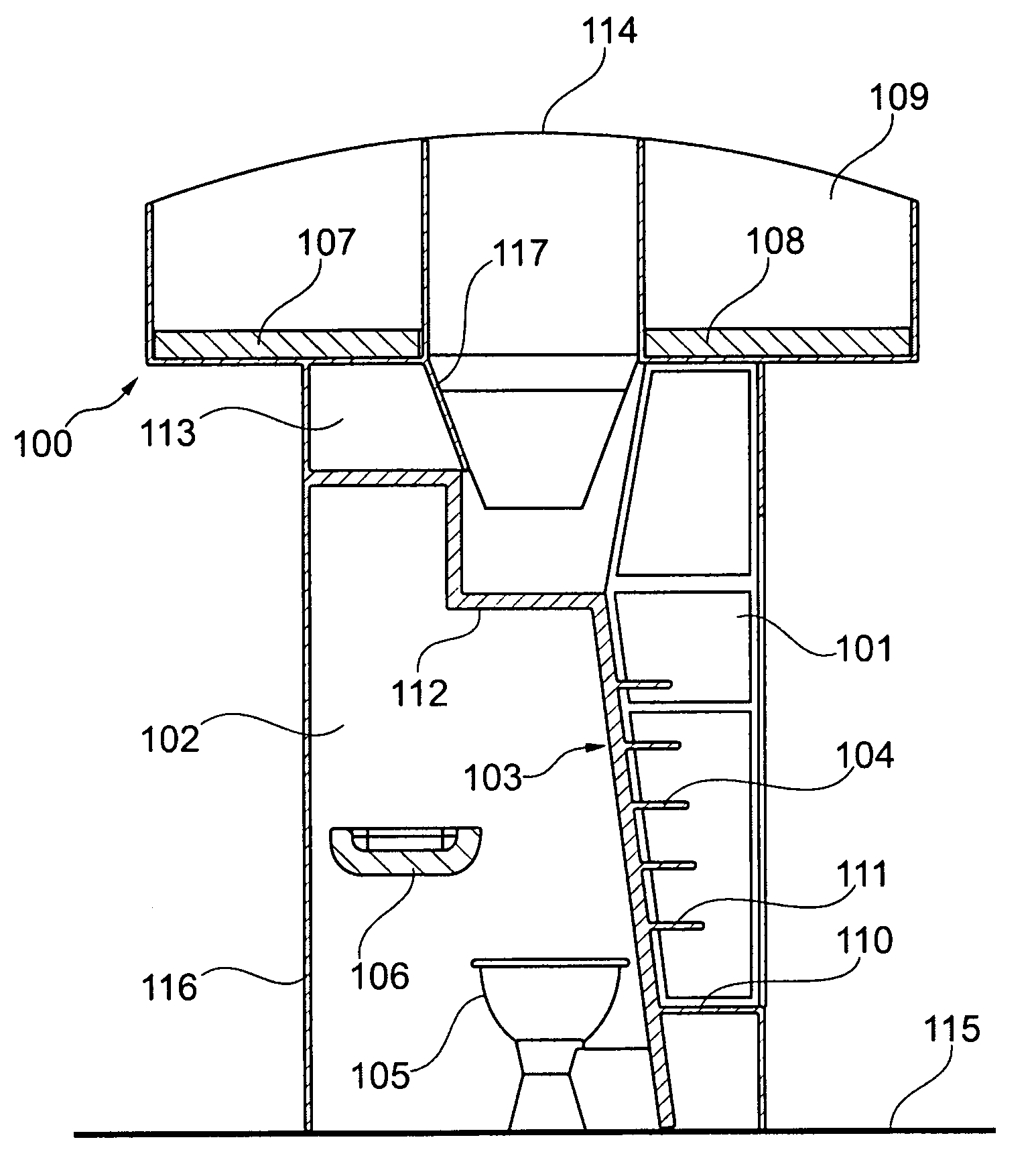 Combined module for an aircraft