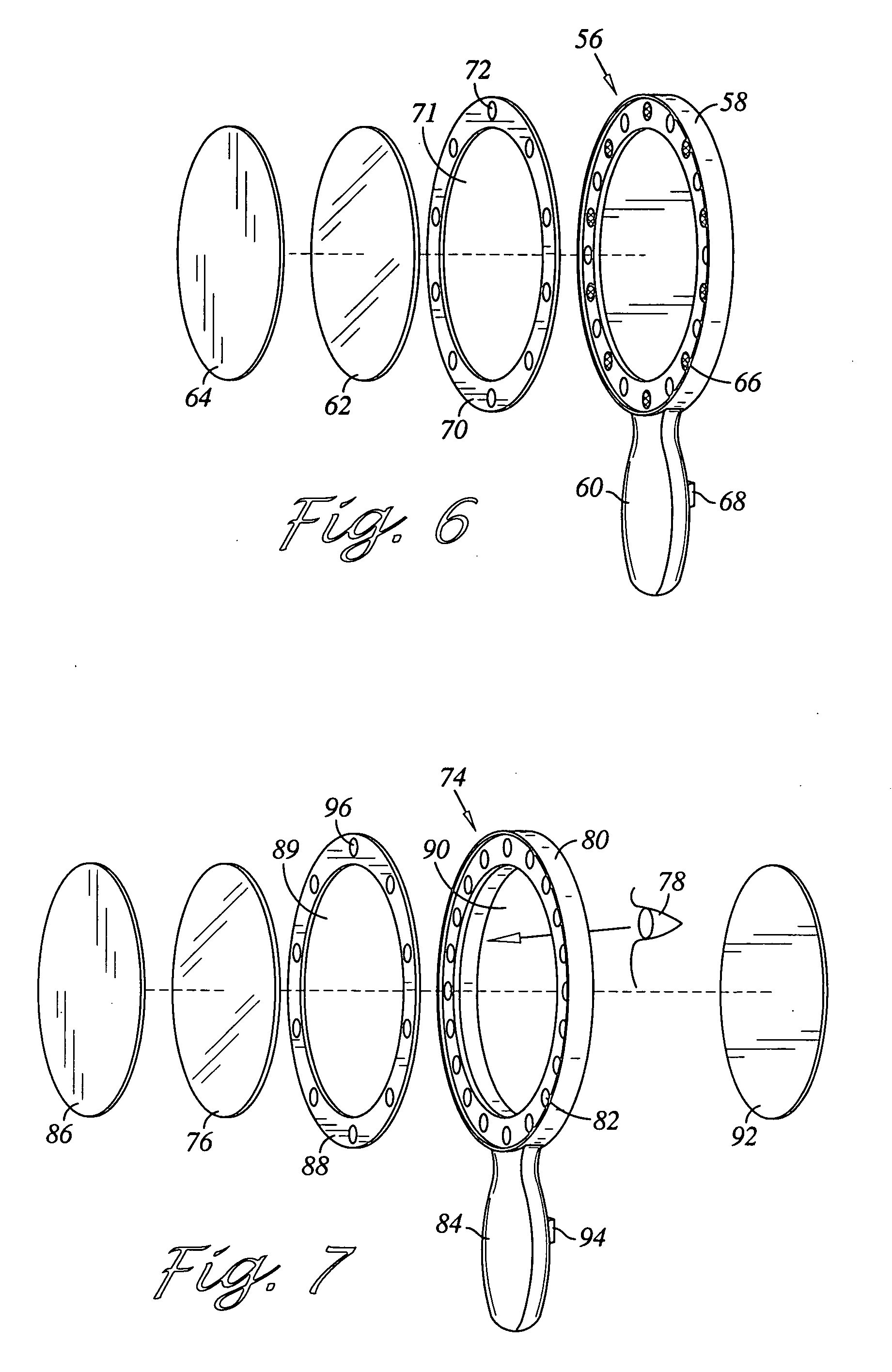 Illuminated mirror employing cross and parallel polarization