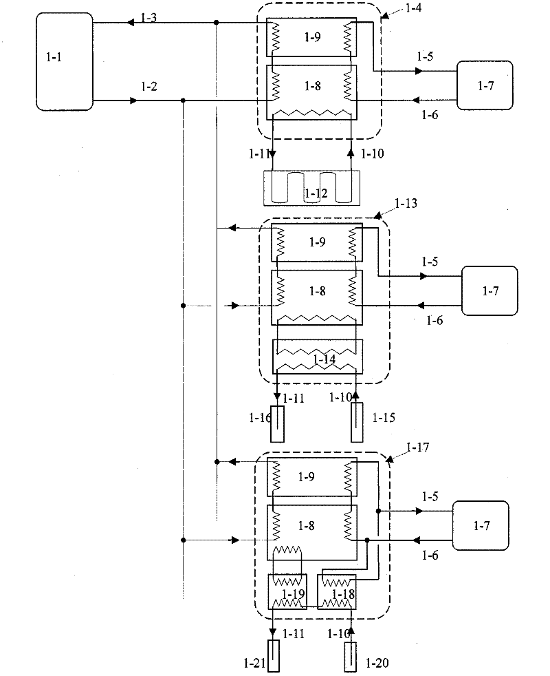 Geothermal-based central heating system using thermal-increasing heat supply machine unit and method thereof