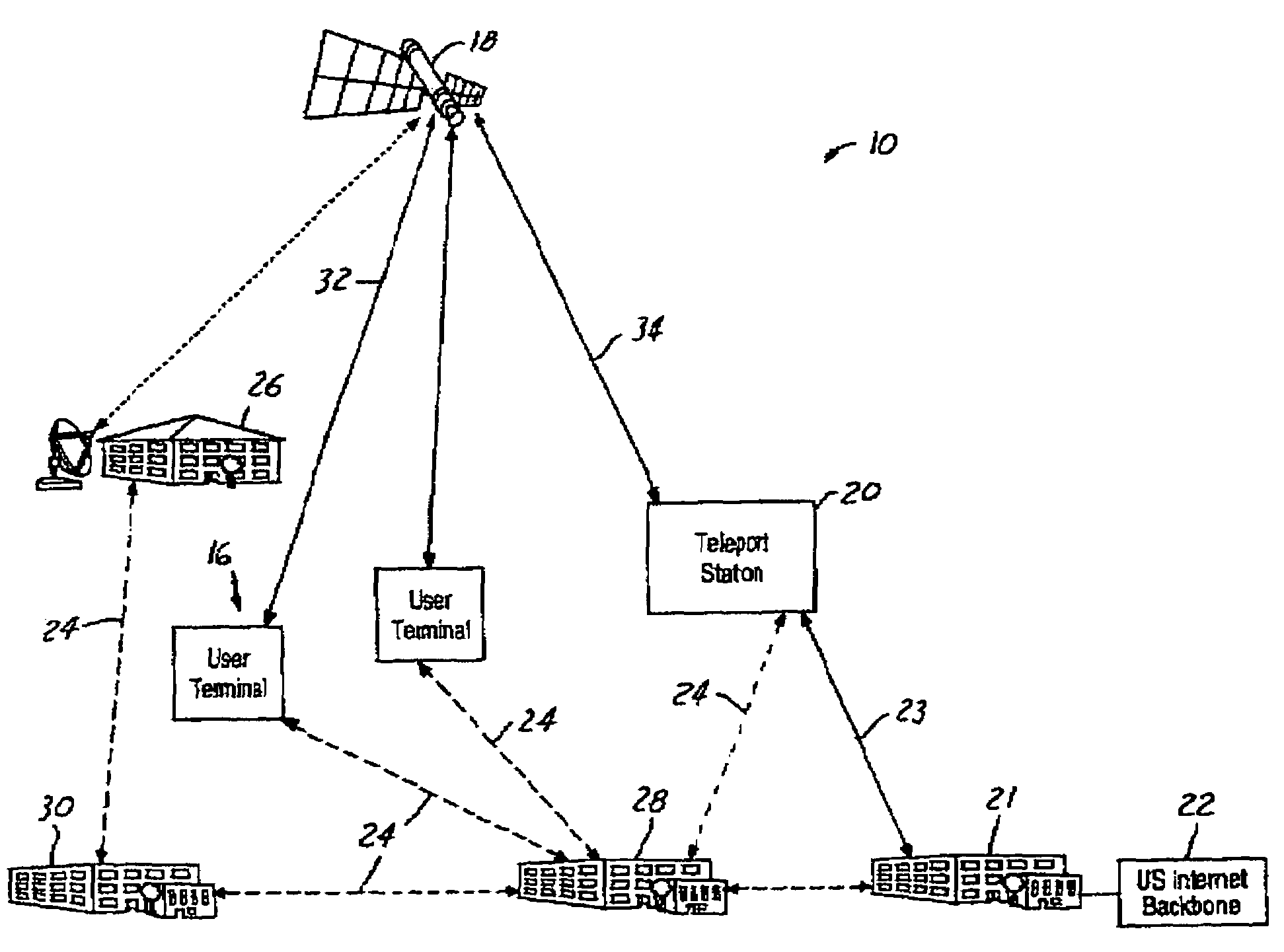 Hybrid satellite and fiber communications system