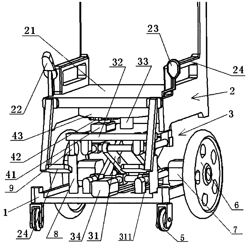 Rotary lifting type wheel chair