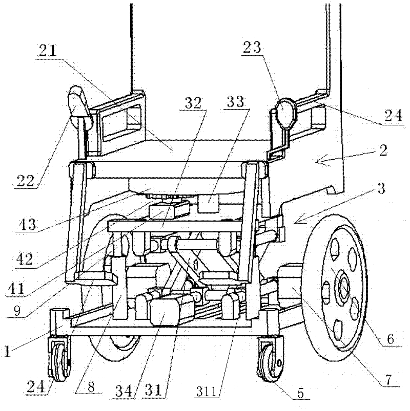 Rotary lifting type wheel chair