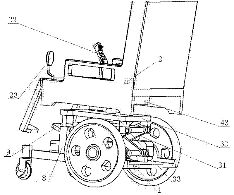 Rotary lifting type wheel chair