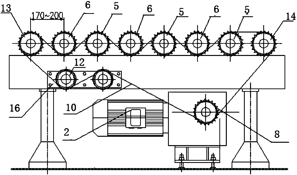 Roller way mechanism used for conveying calendered flat plate glass