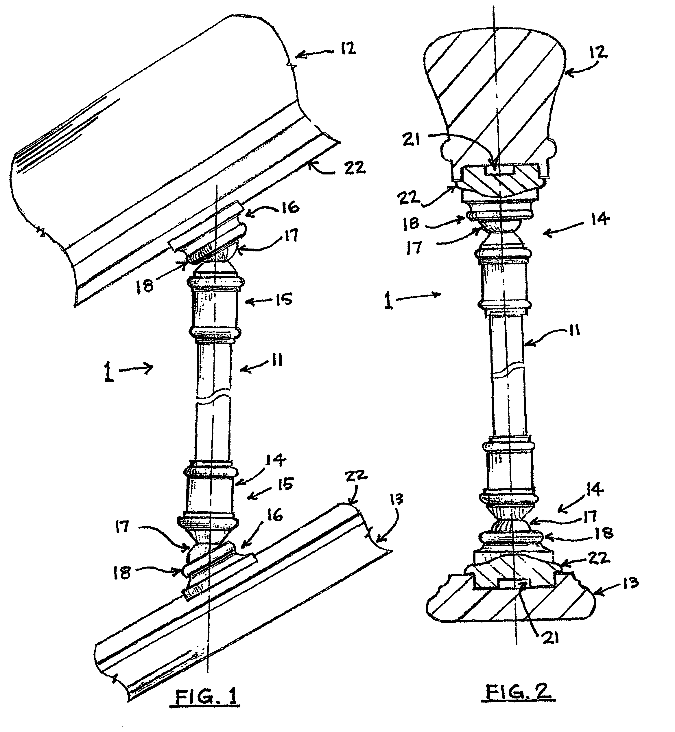 Attachment for baluster for stair, balcony or landing rails for both adjustable and fixed railings