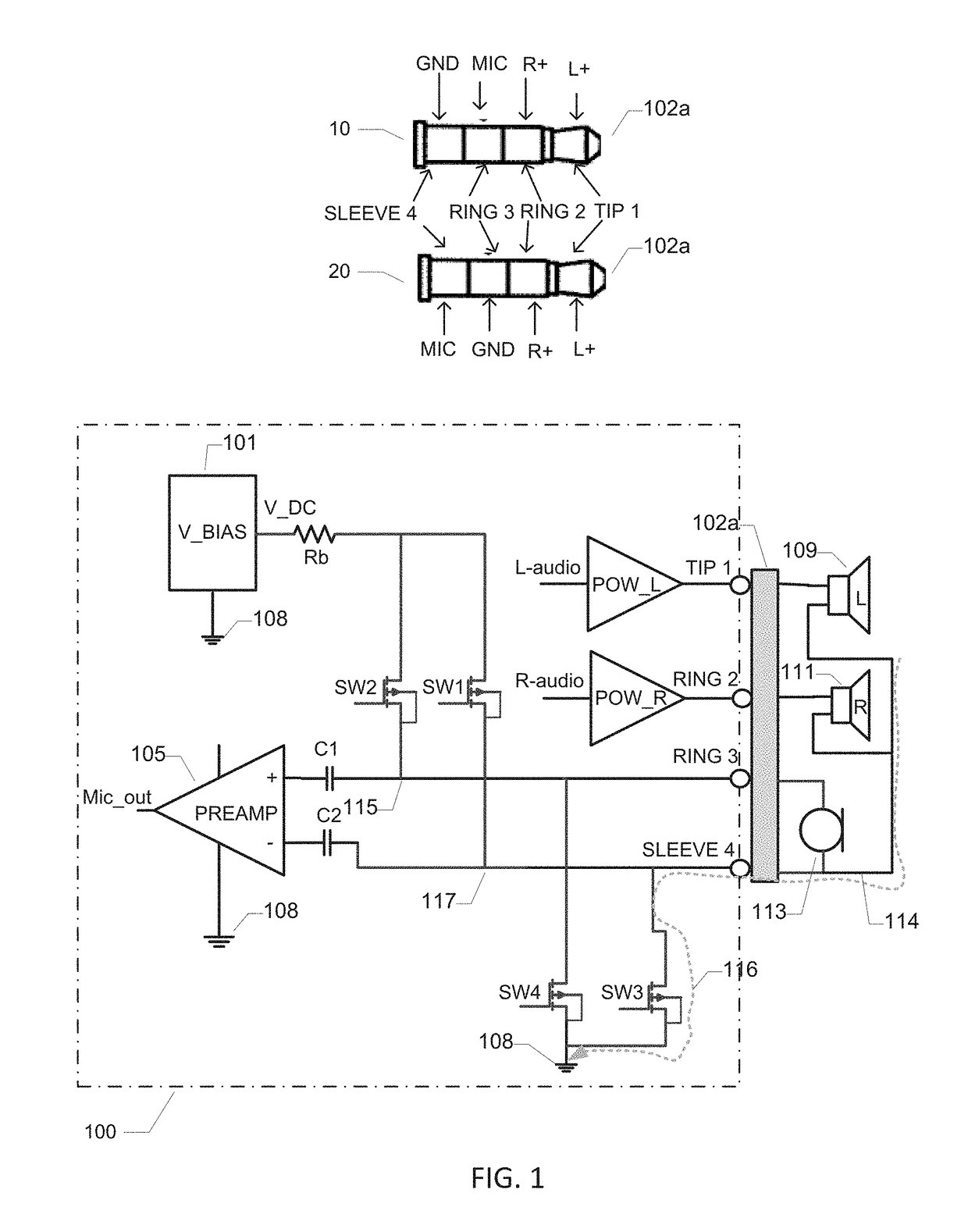 Headset amplification circuit with error voltage suppression