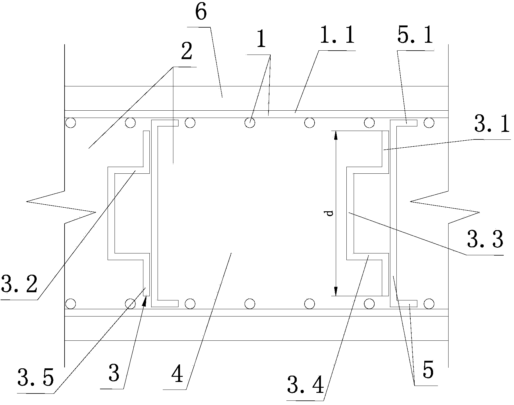 Ultra-long concrete wall body structure and method for controlling structural cracks by constructing wall body