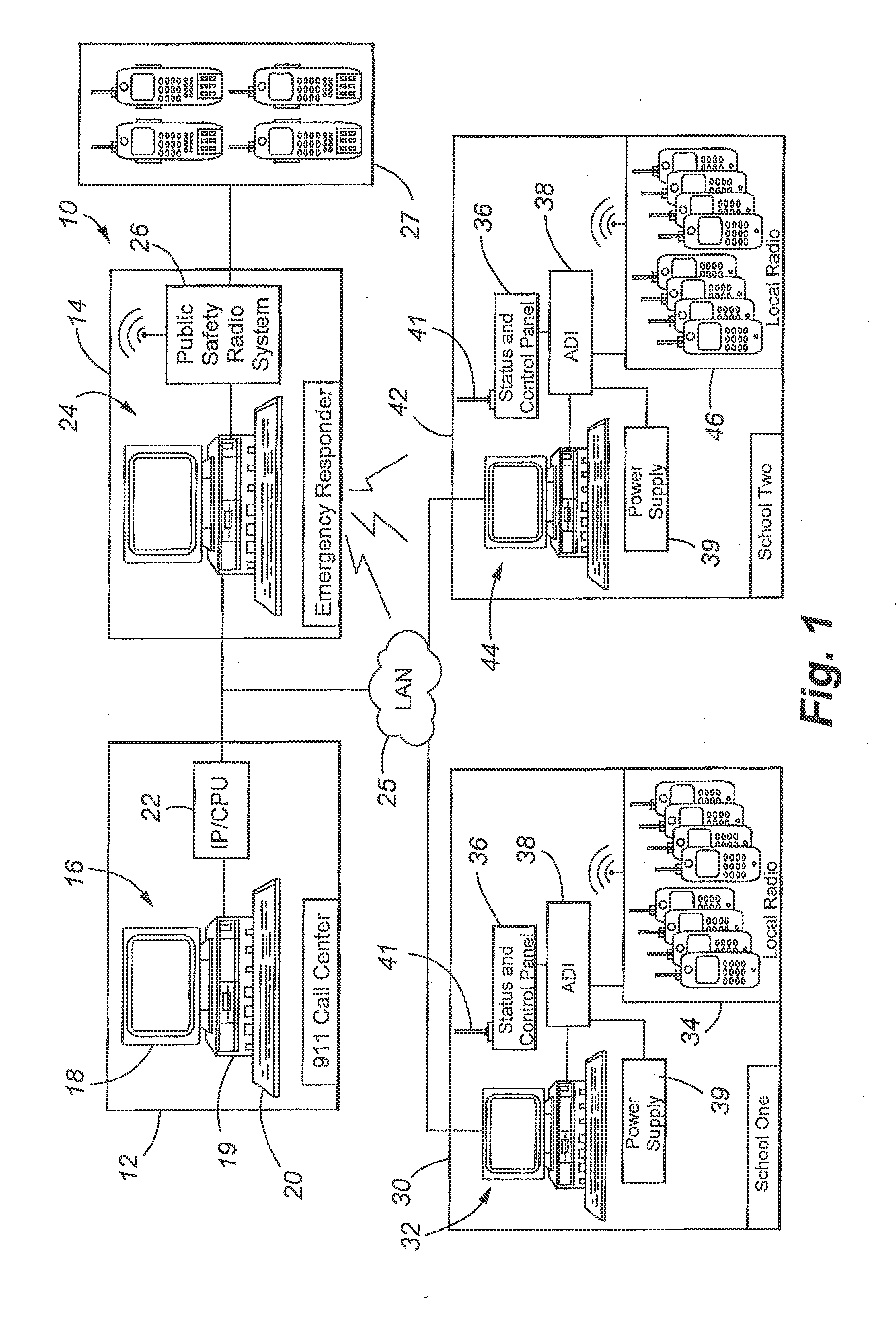 Emergency Radio Communications System Incorporating Integral Public Safety Radio Bridging Capability