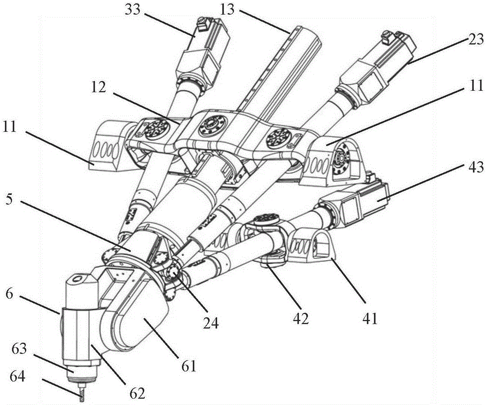 Direct error compensation technique for five-degree-of-freedom mixed-connected robot