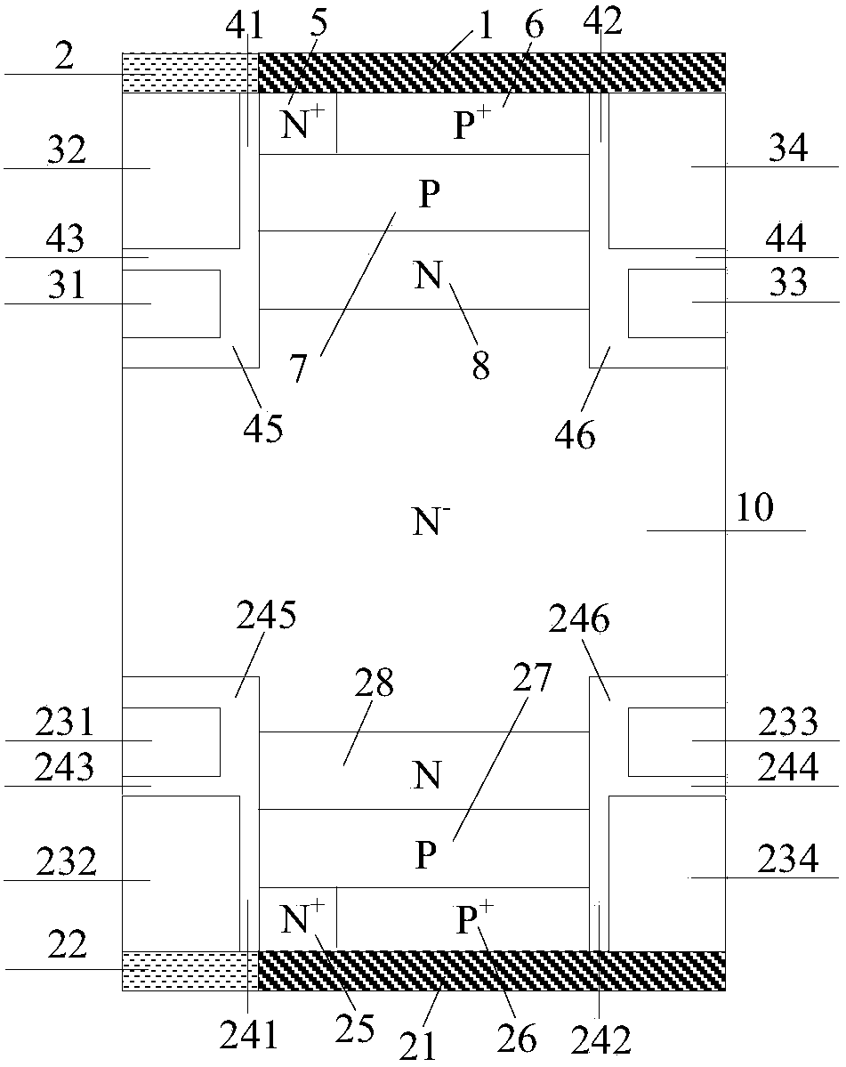 A kind of bidirectional igbt device and manufacturing method thereof