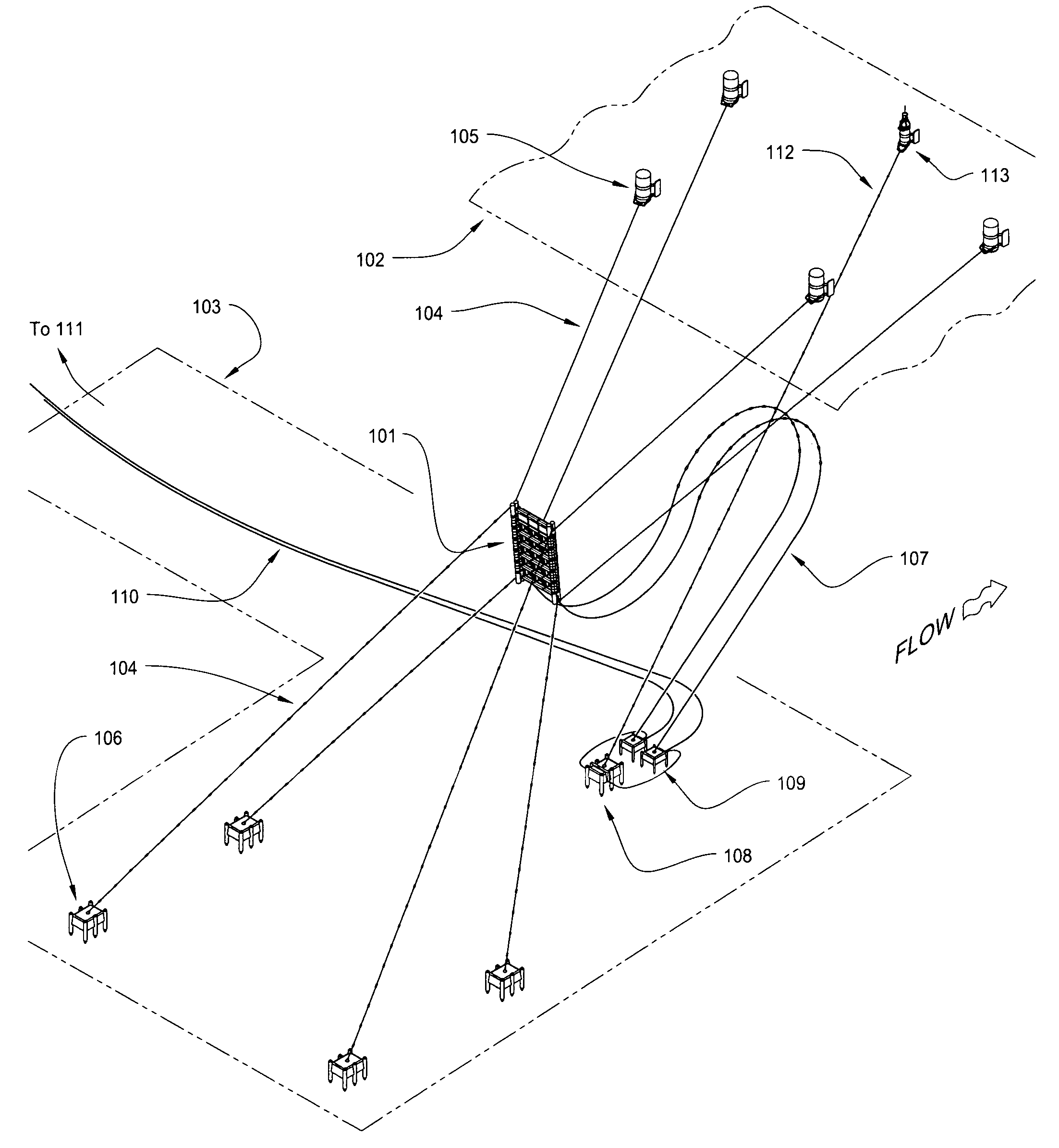 Submersible tethered platform for undersea electrical power generation