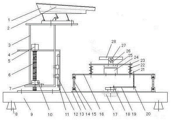 Calibration test stand for performances of grain loss monitoring sensor of combined harvester