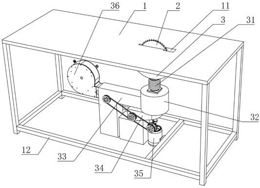 Wood chip treatment device for wood cutting