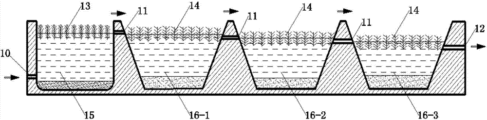 Process for treating wastewater in fermentation industry based on activated aerobic sludge-artificial ecological wetland composite system