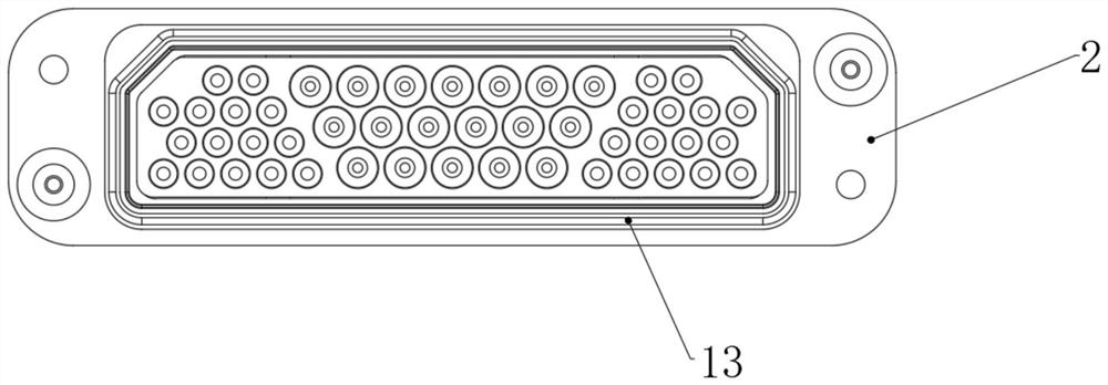 Electric connector with shock absorption and transient interruption prevention structure and installation method