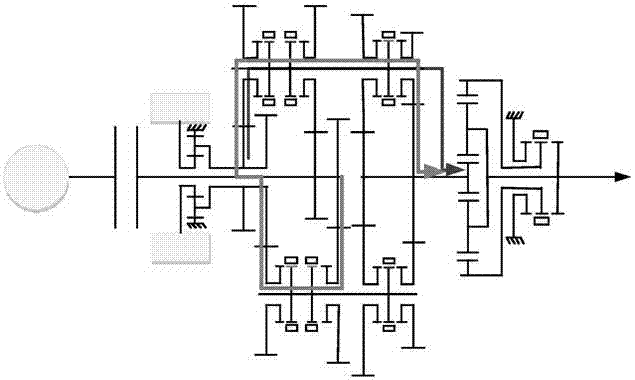 Multi-degree-of-freedom power shift parallel hybrid multi-speed transmission