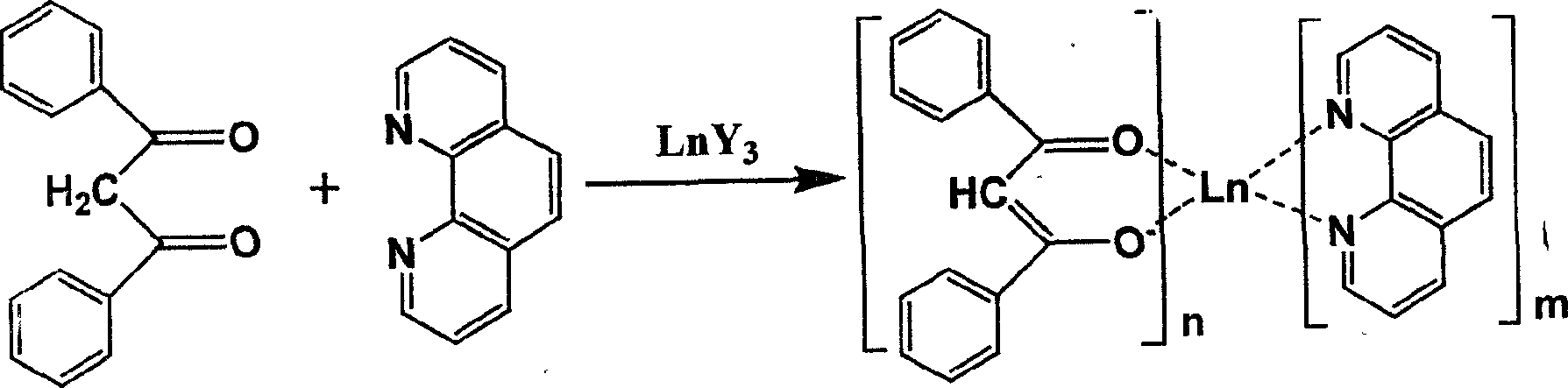 Complexes of rare earth-beta-diketone-naphthisodiazine and synthetic method