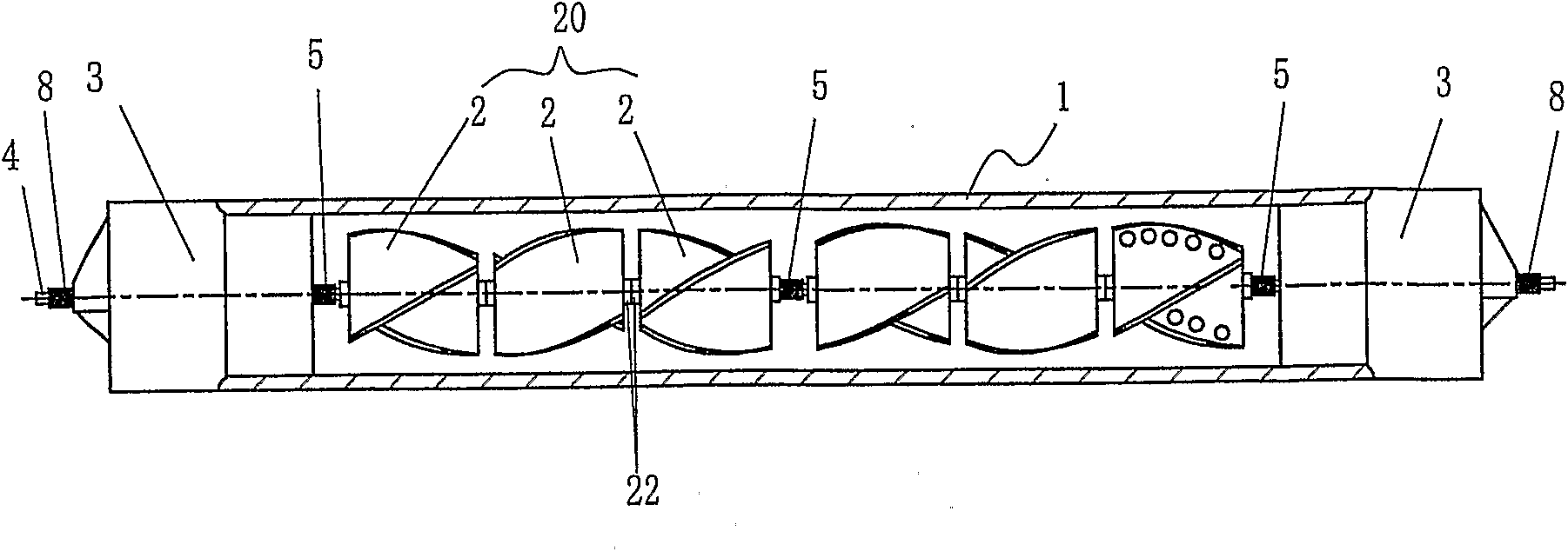 A self-cleaning enhanced heat transfer device inside a tube