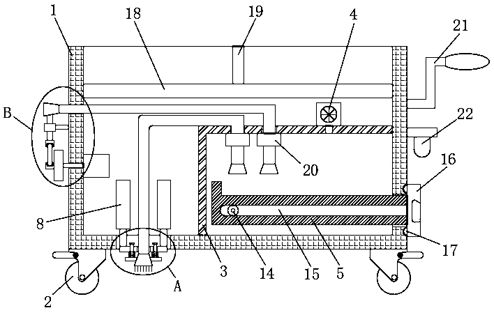 Textile waste collection device for textile production of chemical fabrics