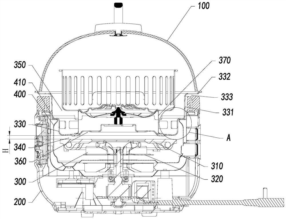 A high-efficiency hot air cooking device