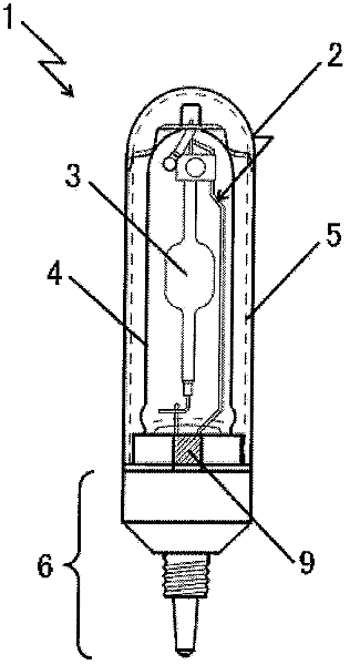 Discharge lamp with external tube