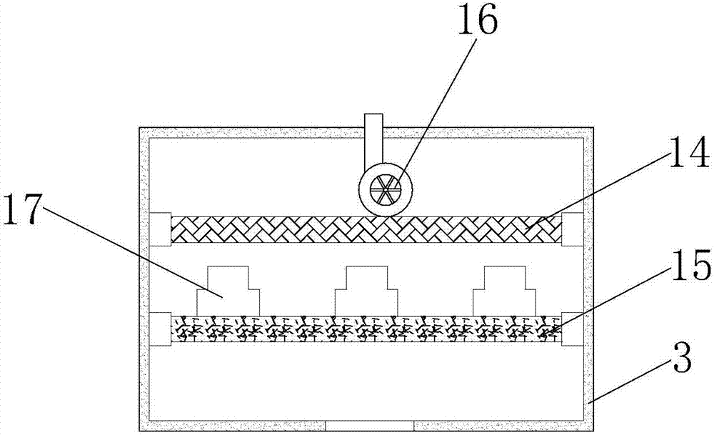 A power communication box with dust removal and cooling functions