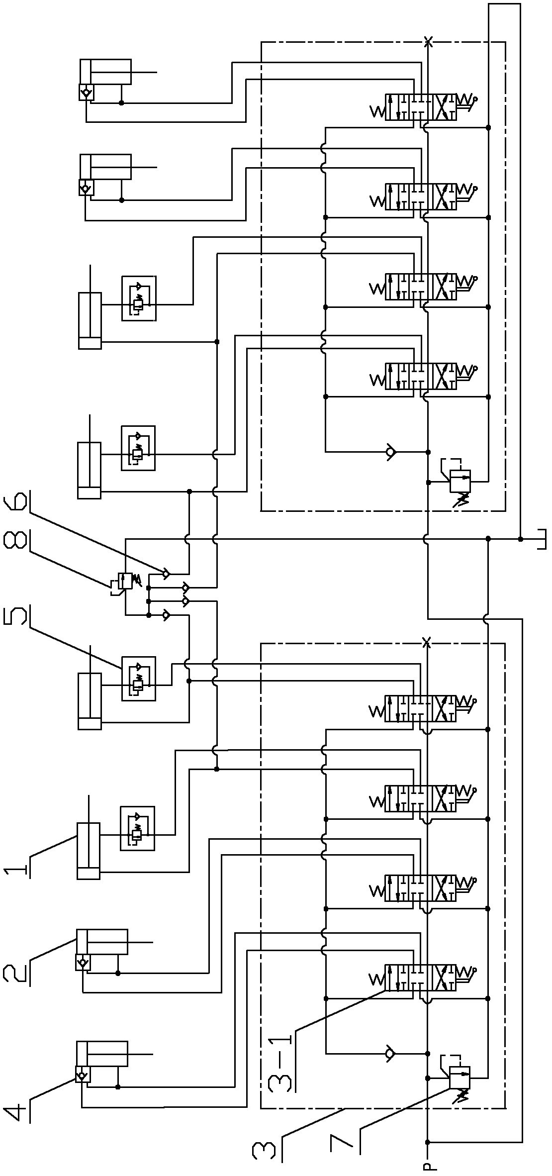 Hydraulic control valve and getting-off support leg control system of firefighting vehicle with hydraulic control valve