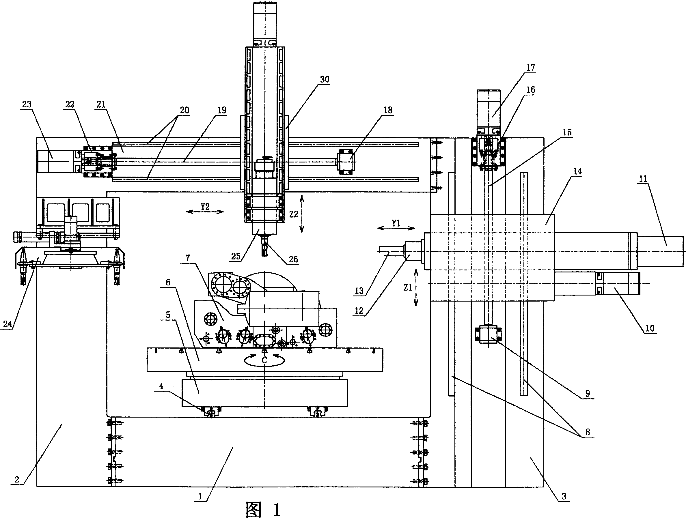 Fast vertical/horizontal type boring and milling automatic processing center