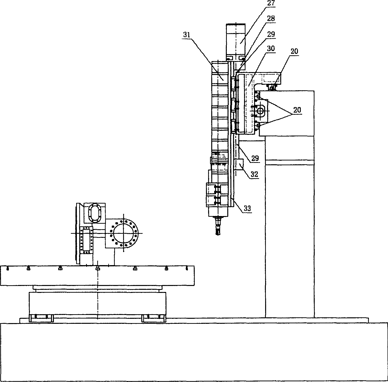 Fast vertical/horizontal type boring and milling automatic processing center