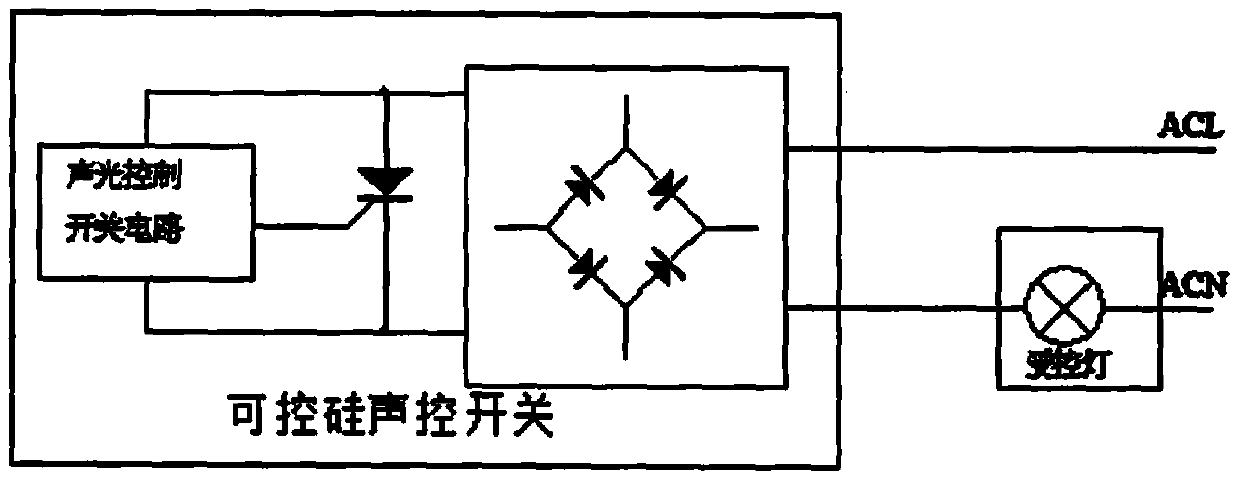 LED lamp which can be used in series with thyristor voice control switch