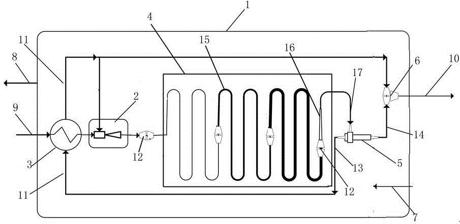 Efficient liquid temperature rising and gasifying device and method thereof