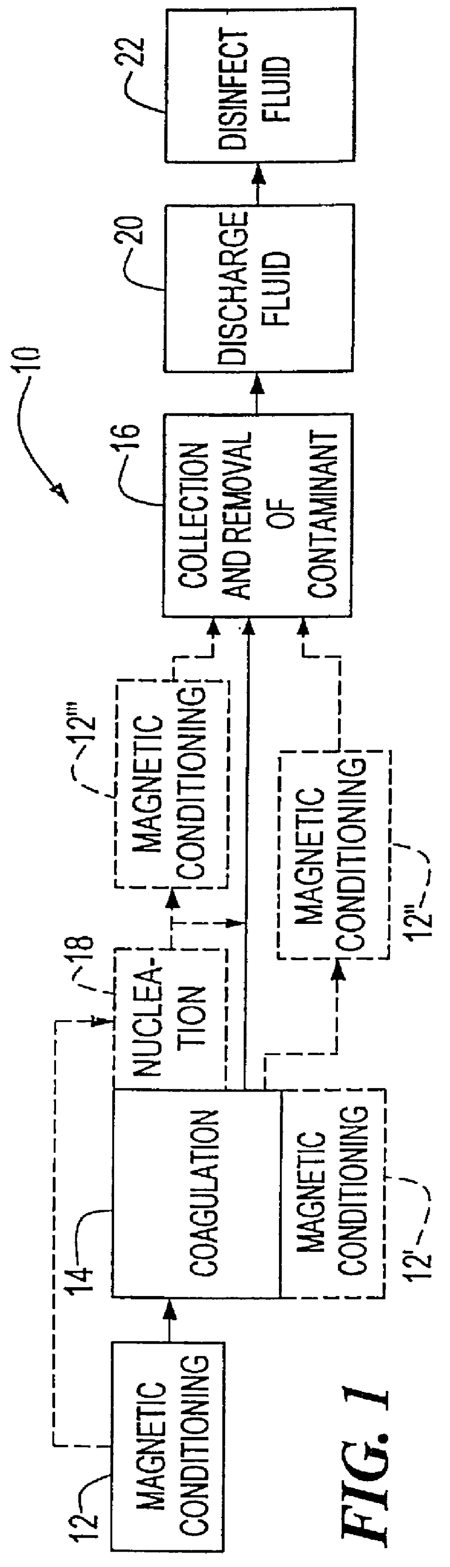 Method and system for removing solutes from a fluid using magnetically conditioned coagulation