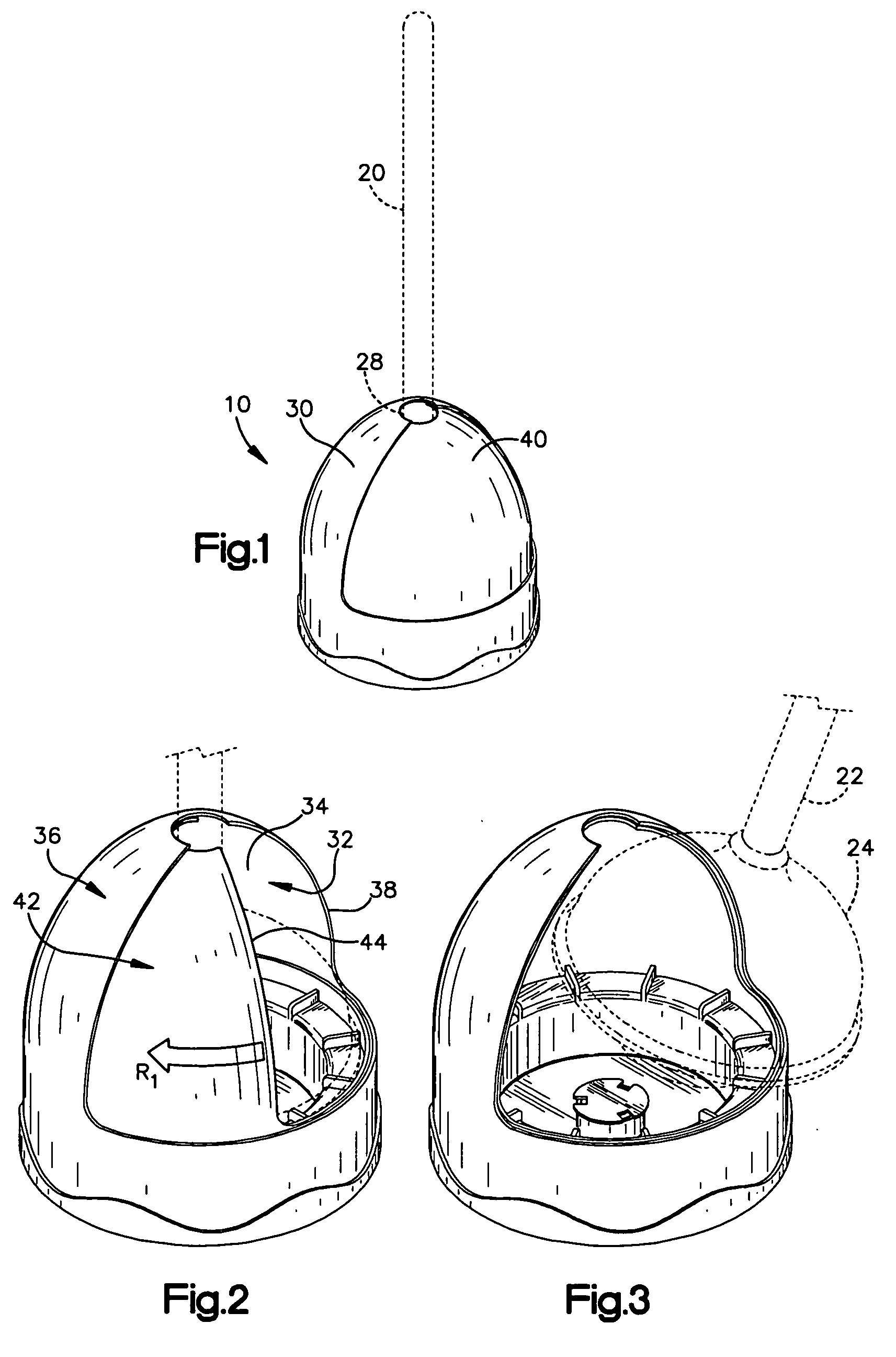 Rotating toilet tool holder