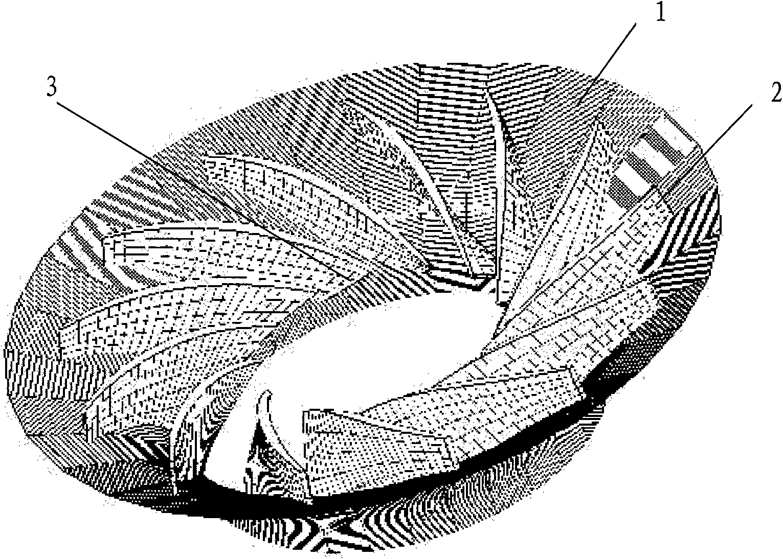 Milling method for ternary impeller with large diameter