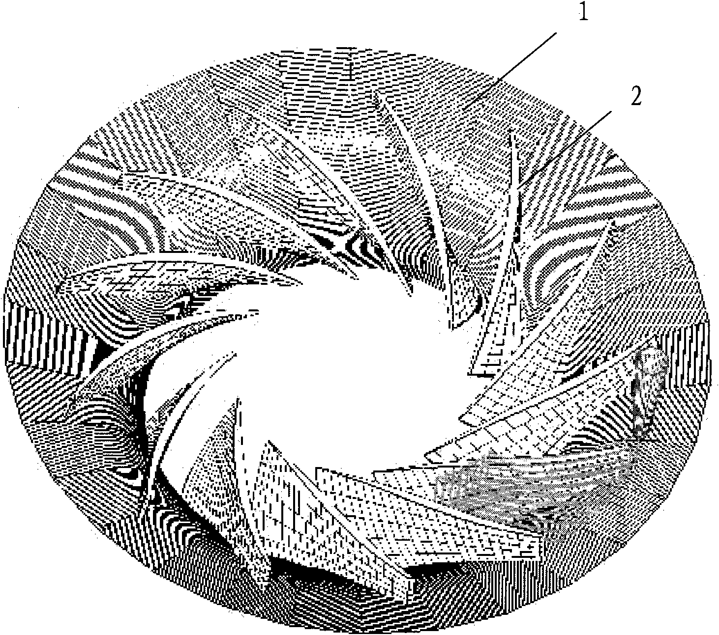 Milling method for ternary impeller with large diameter