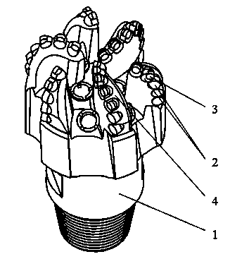 Fixed cutting-tooth drilling bit