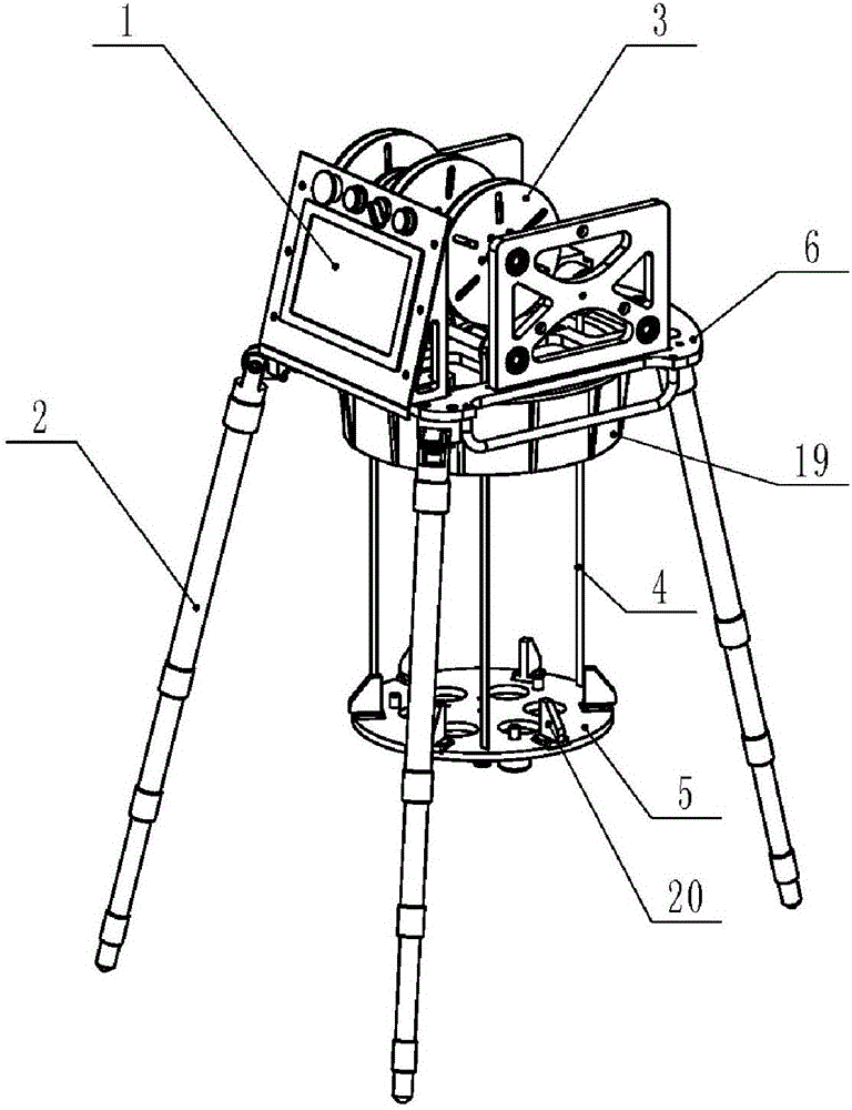 Three-point type lifting device for down-hole detection