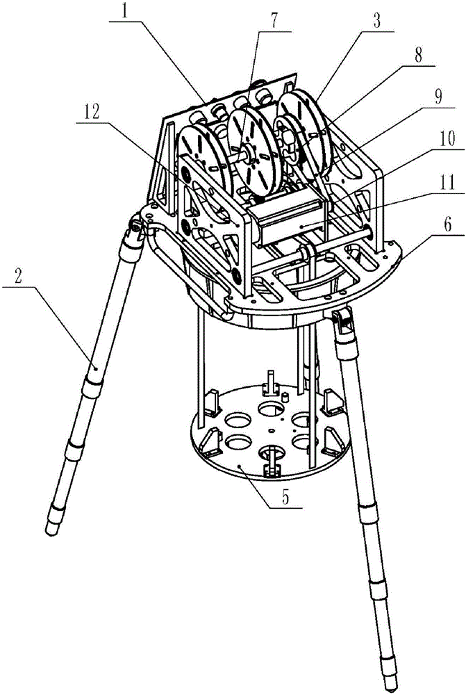 Three-point type lifting device for down-hole detection