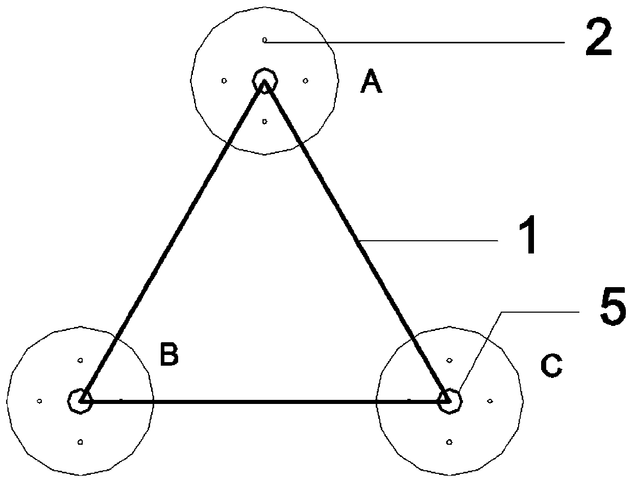 Three-cylinder fan foundation recycling construction method