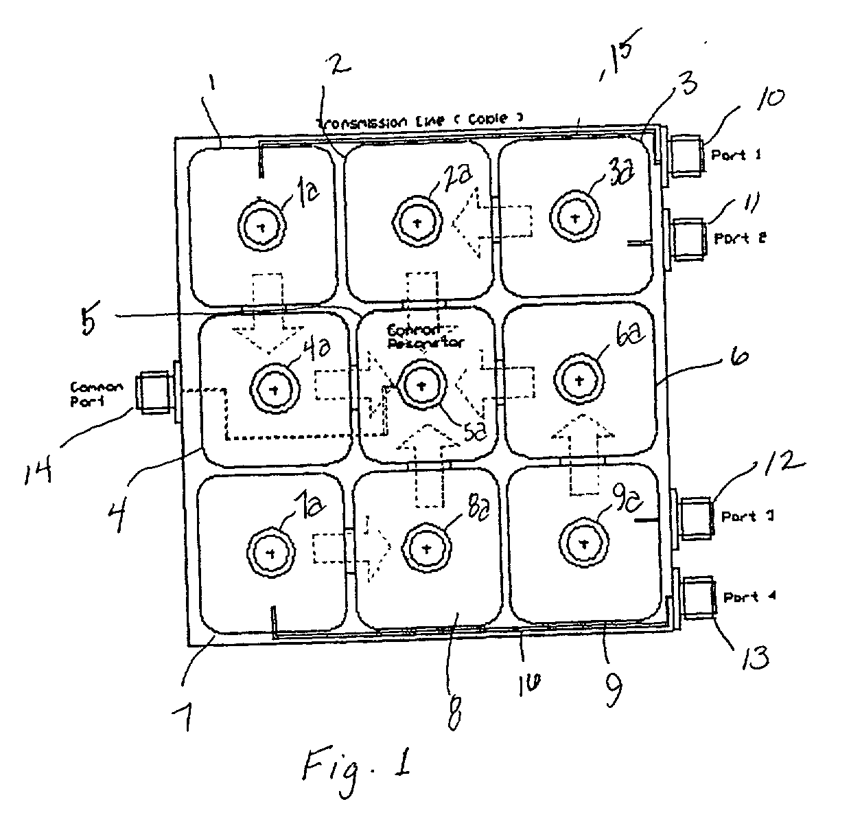 Multi-channel frequency multiplexer with small dimension