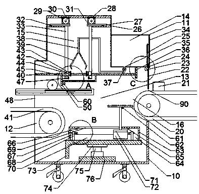 Movable coating forming device and forming method