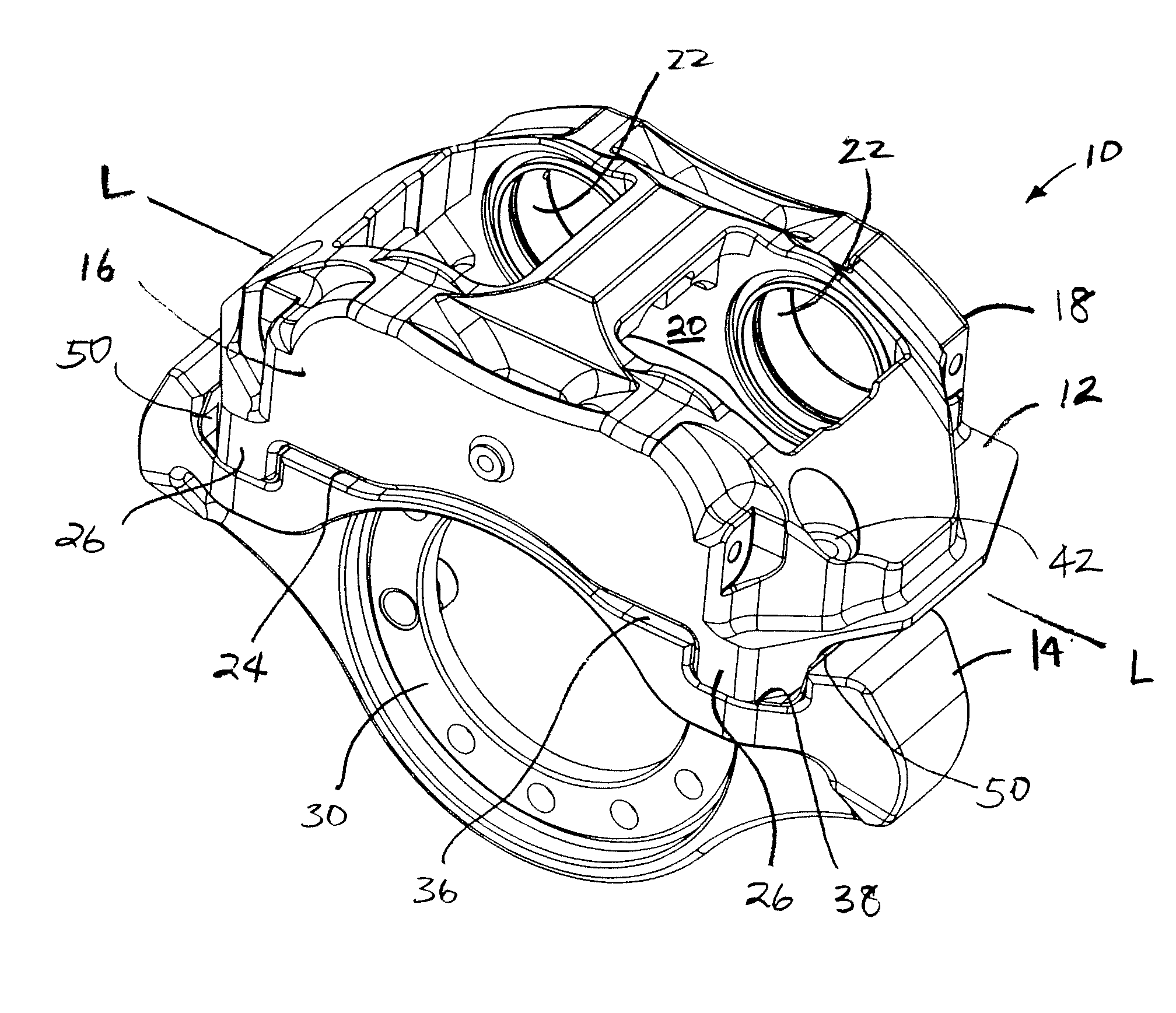 Caliper mounting arrangement