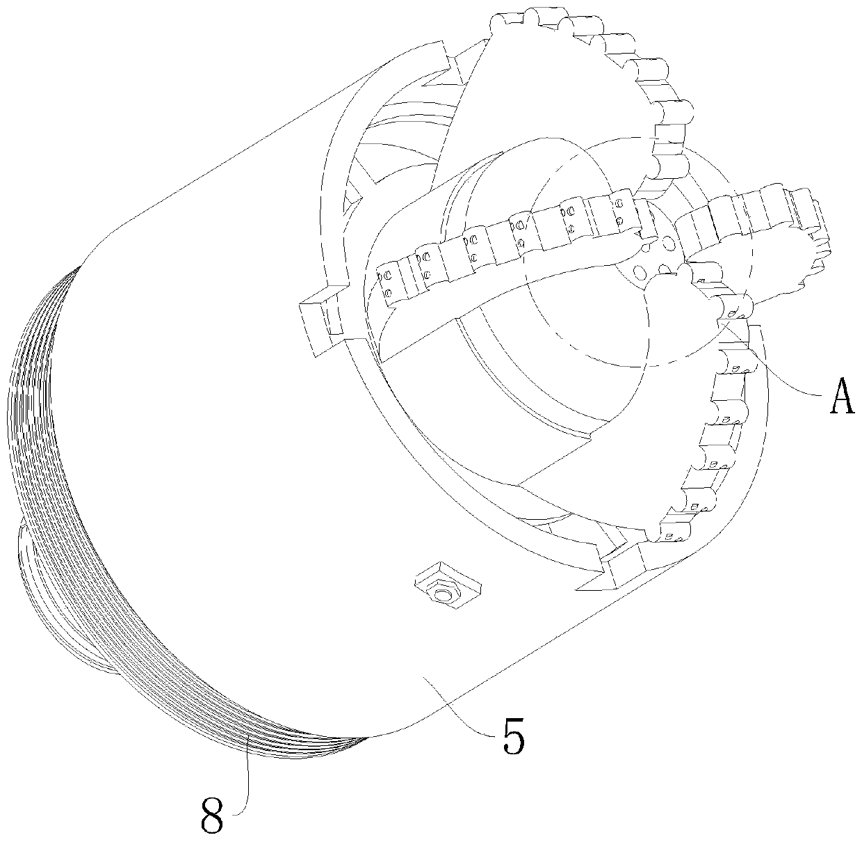 Prospecting bore bit suitable for sand